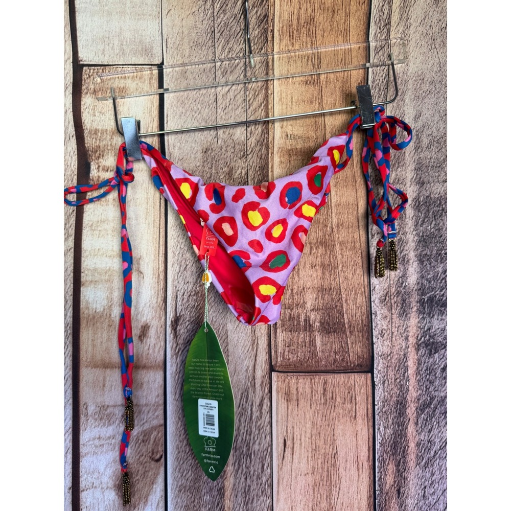 Farm Rio Leopard Pop Bikini Bottom Only Colorful Tropical Resort Beach XL‎ NWT
